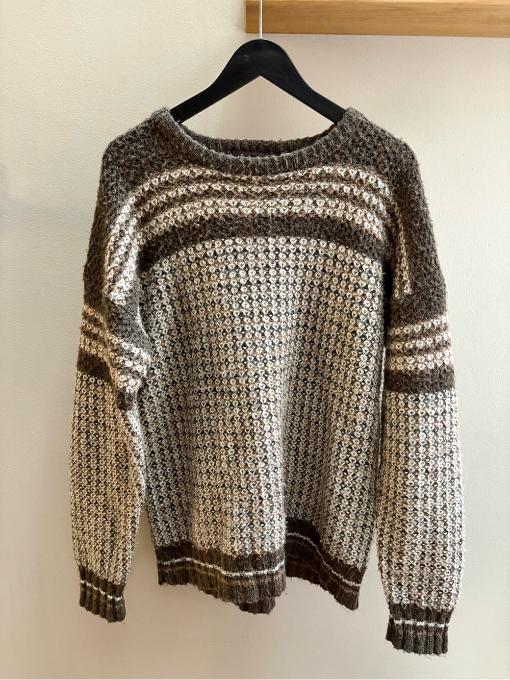 Sears VTG 80s brown acrylic knit sweater L